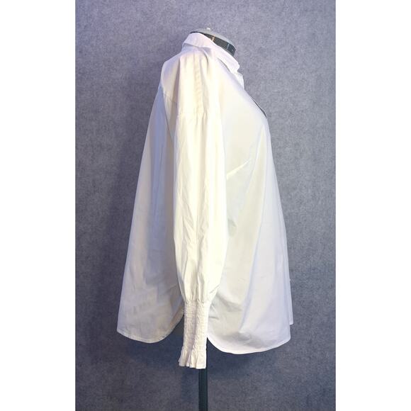 Pure Collection Long Sleeve White Cotton Pullover Blouse, Women's Size 14/16 - Picture 2 of 14